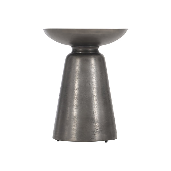 Bernhardt Bernhardt Catalan Outdoor Accent Table With Conical Cast-Aluminum Base, Matte Graphite Finish, Weather-Resistant Shield (19.25"H) X03128