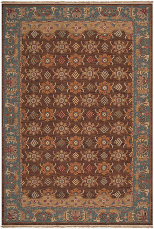 Surya Soumek Hand-made 2' X 3' Elegant New Zealand Wool Rug - Timeless Style For Your Home Décor Dark Brown Nz Wool Smk100-23