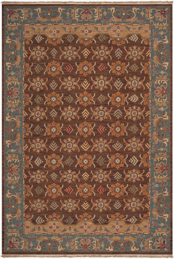 Surya Soumek Hand-made 2' X 3' Elegant New Zealand Wool Rug - Timeless Style For Your Home Décor Dark Brown Nz Wool Smk100-23
