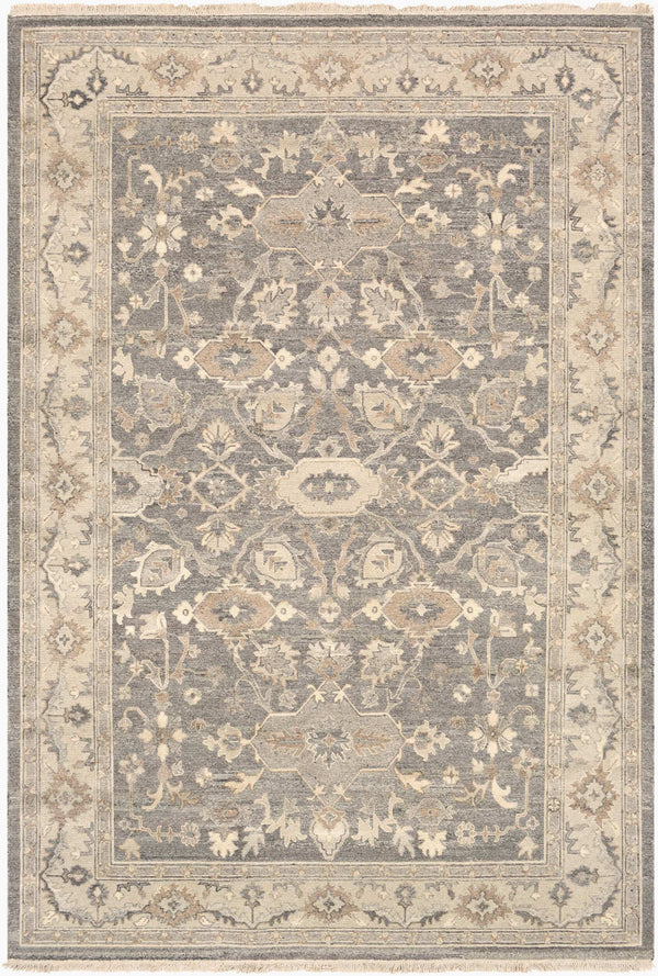 Surya Soumek Hand-made 2' X 3' Elegant New Zealand Wool Rug - Timeless Style For Your Home Décor Medium Gray Nz Wool Smk102-1215
