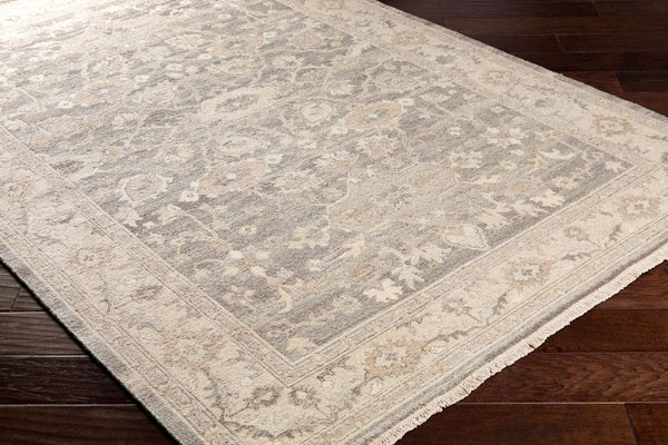 Surya Soumek Hand-made 2' X 3' Elegant New Zealand Wool Rug - Timeless Style For Your Home Décor Medium Gray Nz Wool Smk102-1215