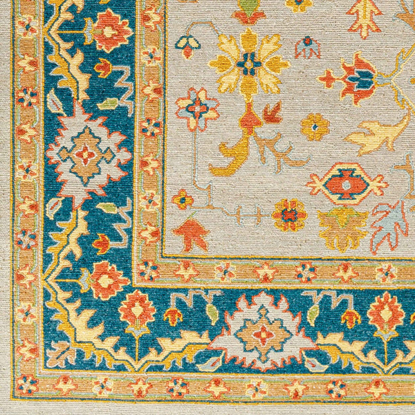 Surya Soumek Hand-made 2' X 3' Elegant New Zealand Wool Rug - Timeless Style For Your Home Décor Teal Wool,Viscose Smk103-23