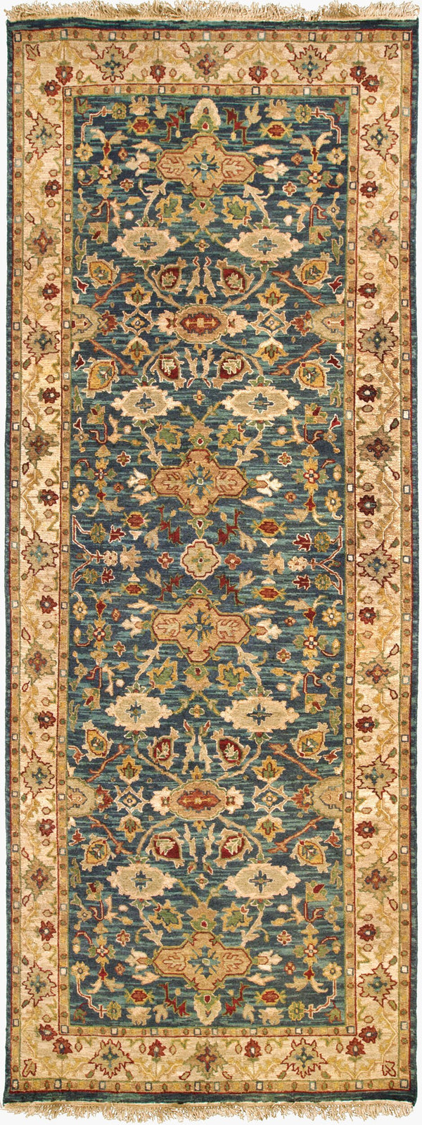Surya Soumek Hand-made 2' X 3' Elegant New Zealand Wool Rug - Timeless Style For Your Home Décor Deep Teal Nz Wool Smk51-410