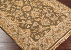 Surya Soumek Hand-made 2' X 3' Elegant New Zealand Wool Rug - Timeless Style For Your Home Décor Tan Nz Wool Smk74-23