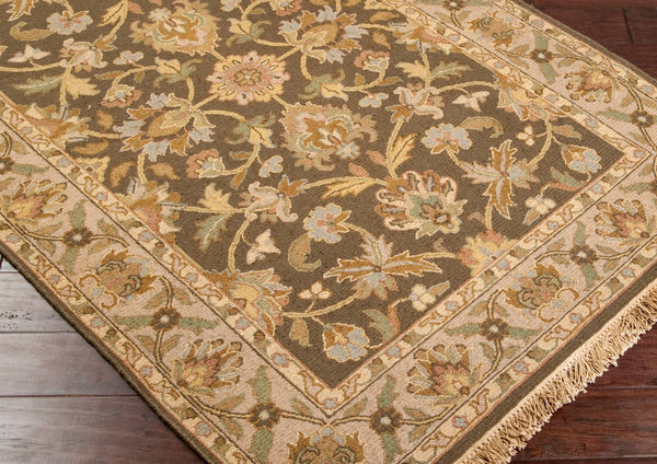 Surya Soumek Hand-made 2' X 3' Elegant New Zealand Wool Rug - Timeless Style For Your Home Décor Tan Nz Wool Smk74-23