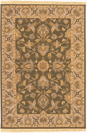 Surya Soumek Hand-made 2' X 3' Elegant New Zealand Wool Rug - Timeless Style For Your Home Décor Tan Nz Wool Smk74-23