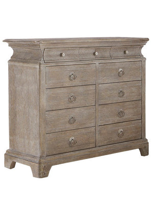 A.R.T. Furniture Summer Creek Light Keeper’S Dresser - Distressed Oak Finish With 11 Drawers & Artisanal Details Gray, Gray Flakey Cathedral Oak Veneer,Parawood Solids 251131-1303