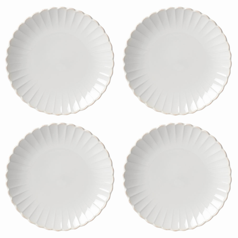 Lenox French Perle Scallop 4-Piece Dinner Plate Set White, WHITE STONEWARE 893547