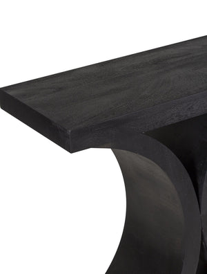 Porter Designs Porter Brockton Solid Mango Wood Console Table - Modern Geometric Design, Rich Black Finish Black Wood 05-108-10-5662