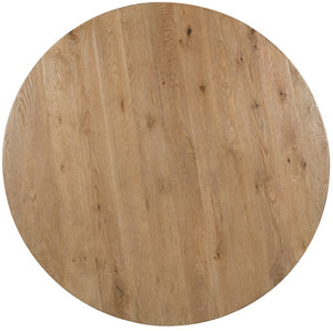 Hooker Furniture Driftwood Handcrafted 72-Inches Round Dining Table With Buckboard Finish, Rustic Pedestal For Gatherings Light Wood 6820-75203-80