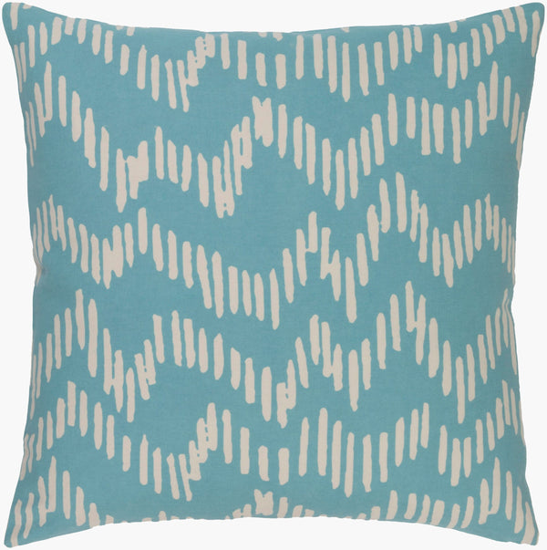 Surya Somerset 18"X18" Cotton Accent Pillow - Elegant Modern Design For Cozy Living Room Or Bedroom Decor Sky Blue Cotton Sms011-2020p