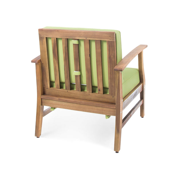 English Elm Perla Solid Acacia Outdoor Club Chair Slatted Hardwood Frame Resort Patio Seat 61442.00GRN-61442.00GRN
