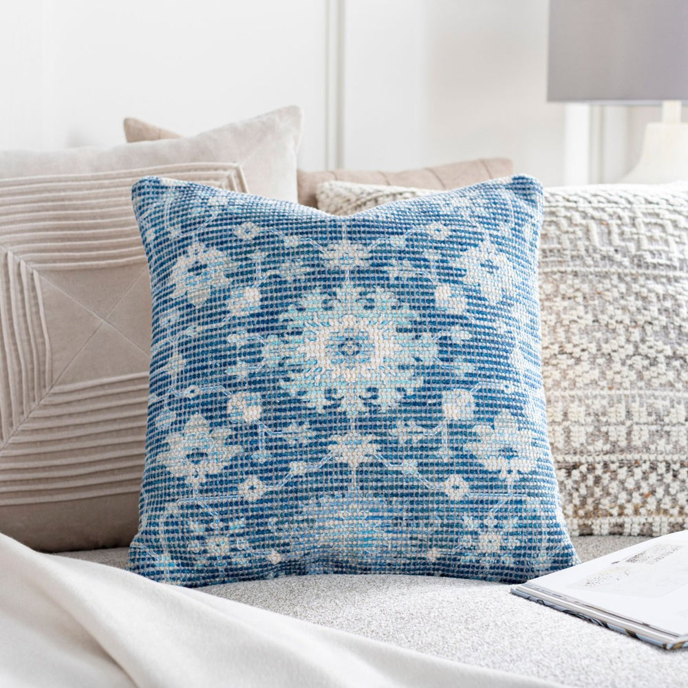 Surya Samsun Bohemian Global Square Accent Pillow Handcrafted Textured Cotton Sofa Decor SMU002-2020P