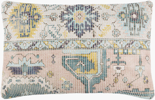 Surya Samsun Bohemian Lumbar Pillow - 14"L X 22"W, Artisan-crafted Cotton Blend, Vibrant Home Decor Accent Dusty Pink Cotton,Polyester,Cotton Smu006-1422