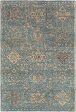 Surya Smyrna Handmade 10' X 14' Luxury Rug - Timeless Elegance In Low Pile Wool, Ideal For Cozy Spaces Light Blue Wool Smy2303-1014