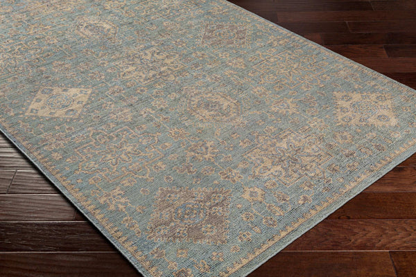 Surya Smyrna Handmade 10' X 14' Luxury Rug - Timeless Elegance In Low Pile Wool, Ideal For Cozy Spaces Light Blue Wool Smy2303-1014