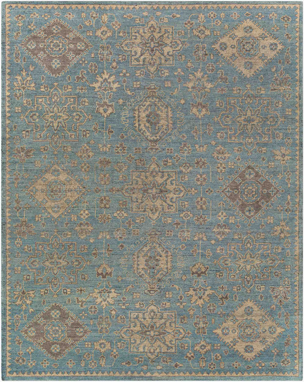 Surya Smyrna Handmade 10' X 14' Luxury Rug - Timeless Elegance In Low Pile Wool, Ideal For Cozy Spaces Light Blue Wool Smy2303-810