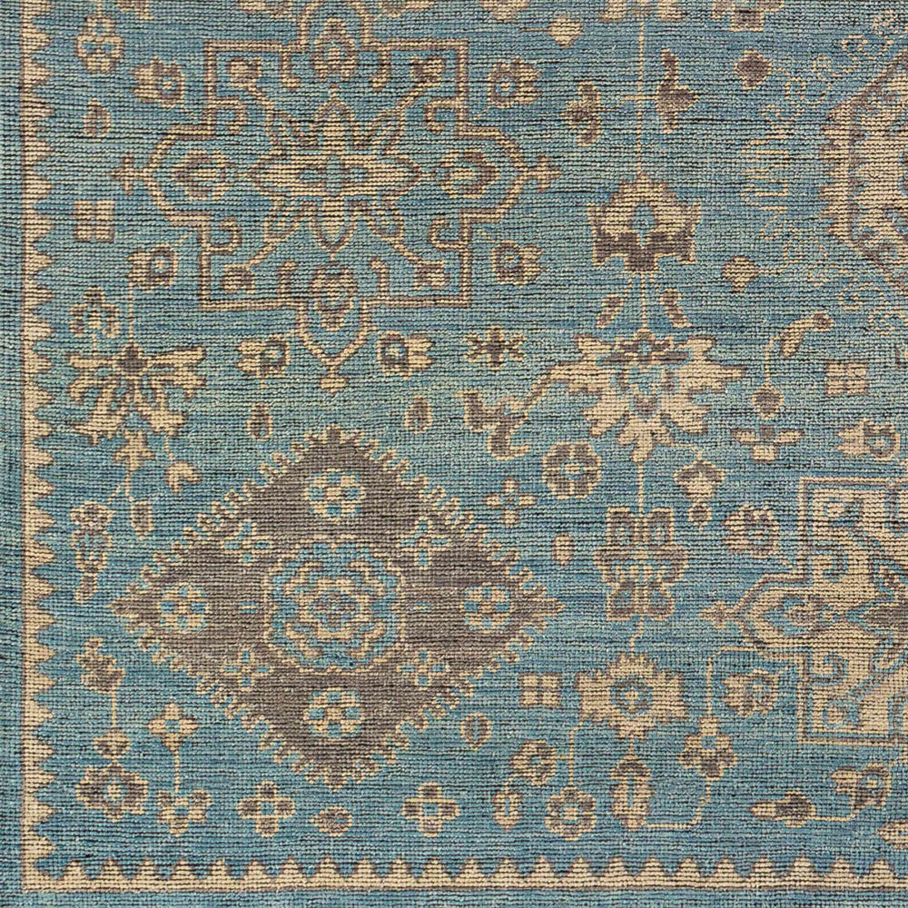 Surya Smyrna Handmade 10' X 14' Luxury Rug - Timeless Elegance In Low Pile Wool, Ideal For Cozy Spaces Light Blue Wool Smy2303-1014