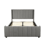 Christopher Knight Home® - Noble House - Antoinette Fully-Upholstered Bed Frame - Queen-Size - Traditional - Charcoal Gray