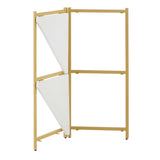 Homelegance By Top-Line Donnell Two-Tone Corner Bookcase Gold Iron