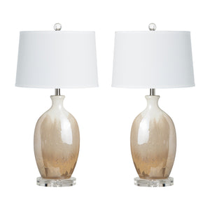 Crestview Collection Transitional Table Lamp - Elegant Ceramic Design With Ombre Glaze And Crystal Base For Modern Decor   Cvap2852