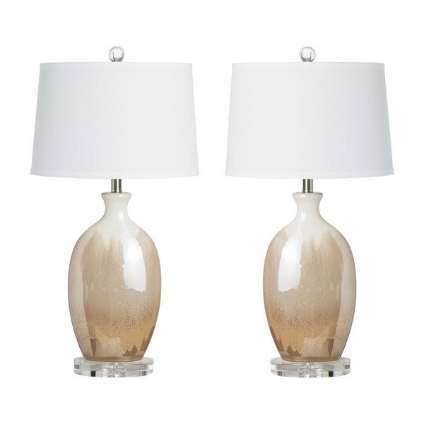 Crestview Collection Transitional Table Lamp - Elegant Ceramic Design With Ombre Glaze And Crystal Base For Modern Decor   Cvap2852
