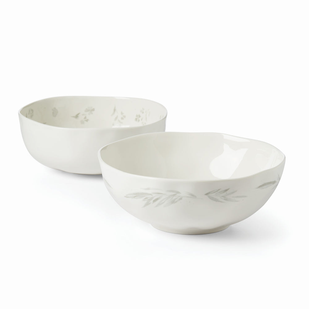Lenox Oyster Bay 2-Piece Nesting Serving Bowls White, WHITE PORCELAIN 894096