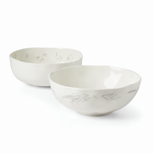 Lenox Oyster Bay 2-Piece Nesting Serving Bowls White, WHITE PORCELAIN 894096