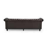 Christopher Knight Home® - Noble House - Parksley Tufted Chesterfield Faux Leather 3 Seater Sofa