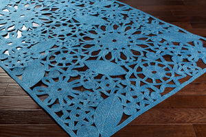 Surya Sanibel 8' X 8' Handmade Rug - Durable, Modern Decor Perfect For Effortless Style In Any Space Blue Polypropylene,Polyester,Viscose Snb4015-8rd