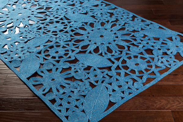 Surya Sanibel 8' X 8' Handmade Rug - Durable, Modern Decor Perfect For Effortless Style In Any Space Blue Polypropylene,Polyester,Viscose Snb4015-8rd