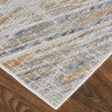 Feizy Rugs Laina Polyester/Polypropylene Machine Made Casual Rug Tan/Ivory/Gray 3' x 10'
