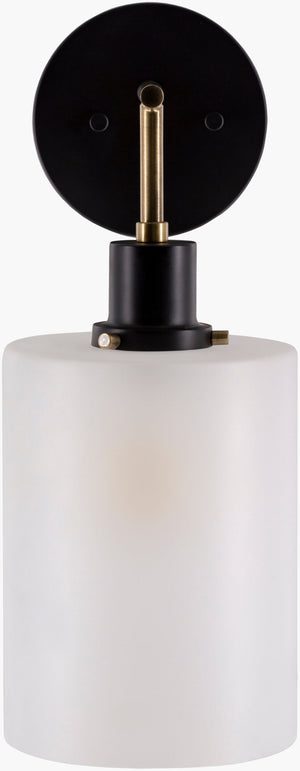 Surya Shene Wall Sconce - Modern 10"L X 6"W X 15"H Light Fixture To Revitalize Your Home Decor Elegantly Fixture, Black Iron,Glass Sne-001