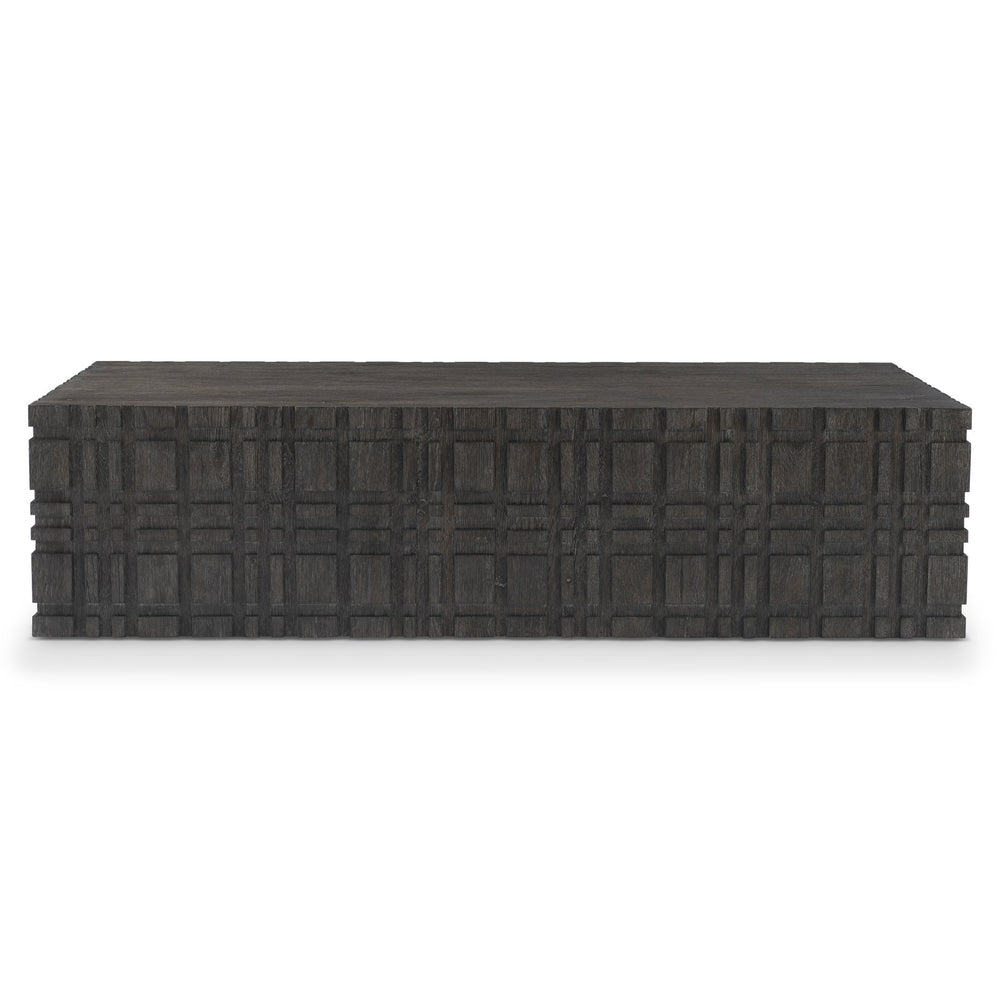 Bernhardt Bernhardt Cowley Cocktail Table — Sculptural Rustic Oak Coffee Table With Geometric Pattern, Tadon Finish 529019