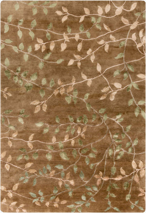 Surya Synergy Handmade 2' X 3' High-pile Rug - Elegant Design, Durable & Perfect For Any Room Decor Dark Brown Wool,Viscose Sng5002-23