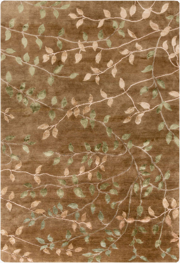 Surya Synergy Handmade 2' X 3' High-pile Rug - Elegant Design, Durable & Perfect For Any Room Decor Dark Brown Wool,Viscose Sng5002-23