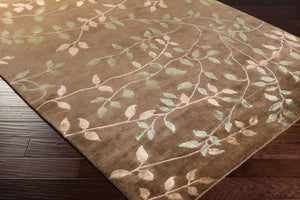 Surya Synergy Handmade 2' X 3' High-pile Rug - Elegant Design, Durable & Perfect For Any Room Decor Dark Brown Wool,Viscose Sng5002-23