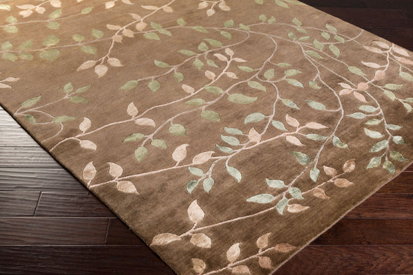 Surya Synergy Handmade 2' X 3' High-pile Rug - Elegant Design, Durable & Perfect For Any Room Decor Dark Brown Wool,Viscose Sng5002-23