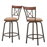 Homelegance By Top-Line Donaghy Curve X-Back Wood Trim Adjustable Stools (Set of 3) Bronze Engineered Wood