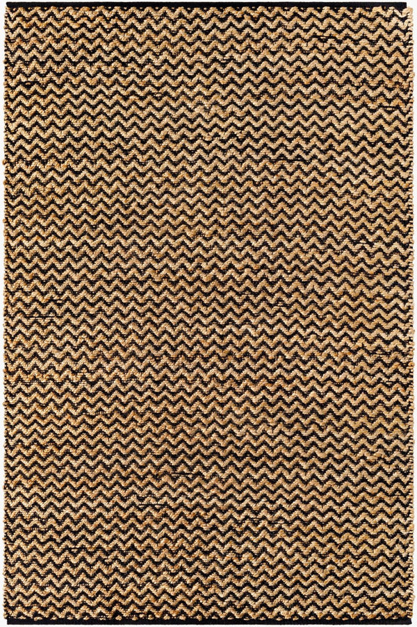 Livabliss Selanik Handwoven Jute Cotton Flatweave Runner Rug for Hallways and Entryways Beige, Black 5' x 7'6" SNK2302-576