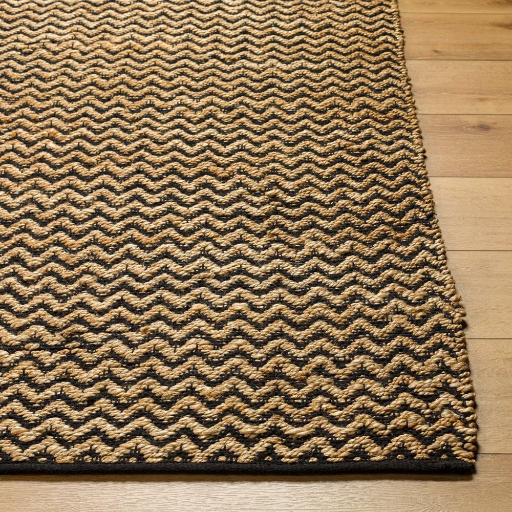 Livabliss Selanik Handwoven Jute Cotton Flatweave Runner Rug for Hallways and Entryways Beige, Black 5' x 7'6" SNK2302-576