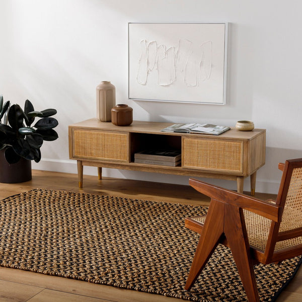 Livabliss Selanik Handwoven Jute Cotton Flatweave Runner Rug for Hallways and Entryways Beige, Black 2'6" x 8' SNK2302-268