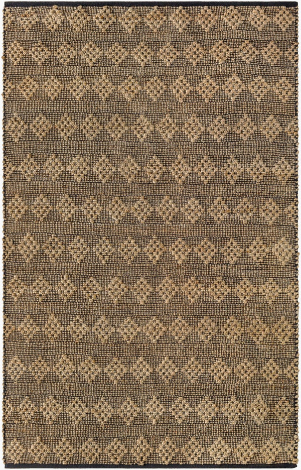 Livabliss Selanik Handwoven Cotton Jute Flatweave Runner Rug for Hallways and Bohemian Spaces Beige, Black 8' x 10' SNK2303-810