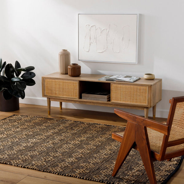 Livabliss Selanik Handwoven Cotton Jute Flatweave Runner Rug for Hallways and Bohemian Spaces Beige, Black 2'6" x 8' SNK2303-268