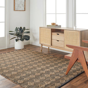 Livabliss Selanik Handwoven Cotton Jute Flatweave Runner Rug for Hallways and Bohemian Spaces Beige, Black 8' x 10' SNK2303-810
