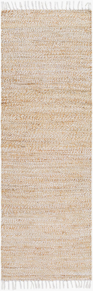 Livabliss Selanik Handwoven Cotton Jute Flatweave Runner Rug for Hallways and Entryways Camel, White 2'6" x 8' SNK2305-268