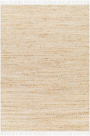 Livabliss Selanik Handwoven Cotton Jute Flatweave Runner Rug for Hallways and Entryways Camel, White 6' x 9' SNK2305-69