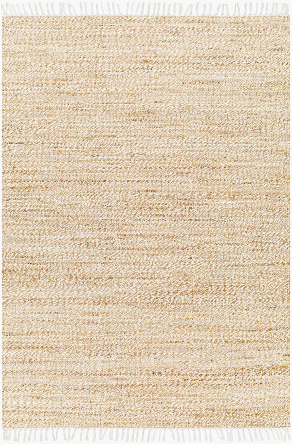 Livabliss Selanik Handwoven Cotton Jute Flatweave Runner Rug for Hallways and Entryways Camel, White 6' x 9' SNK2305-69