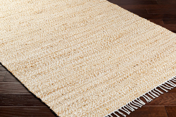 Livabliss Selanik Handwoven Cotton Jute Flatweave Runner Rug for Hallways and Entryways Camel, White 6' x 9' SNK2305-69