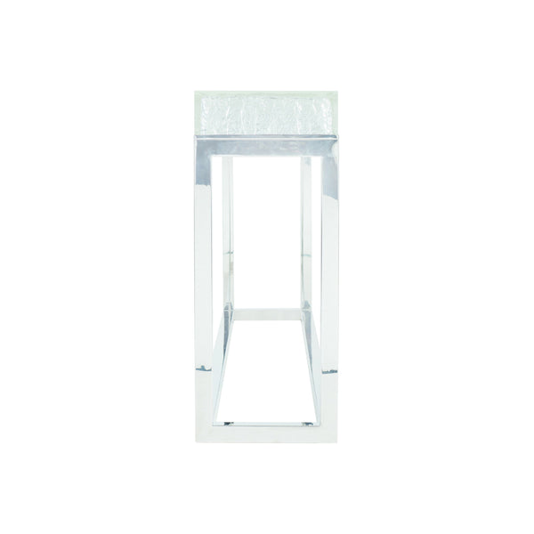 Bernhardt Bernhardt Arctic Console Table With Acrylic Ice-Effect Top & Polished Stainless Base, 68"W, Secure 375903